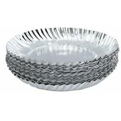 Disposable Plate 8 inch Round Silver Plates  (Pack of 30)